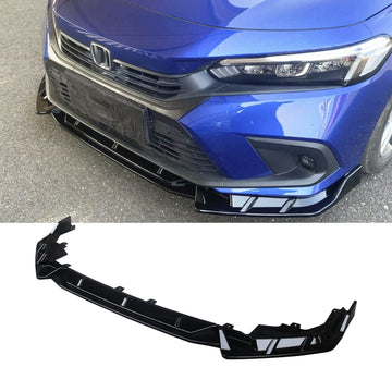 MMOMOTORSPORT Front Lip For 2022 2023 2024 11th Gen Honda Civic ABS 3 Pieces Front Bumper Lip Spoiler Splitter